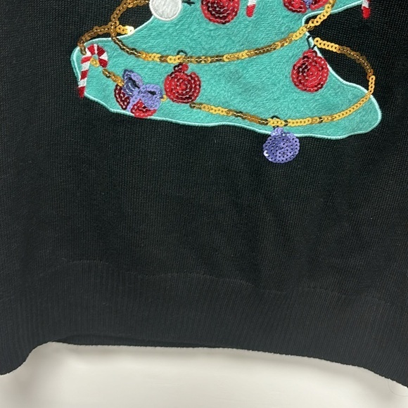 Black ugly Christmas sweater with green tree size M - Picture 7 of 8